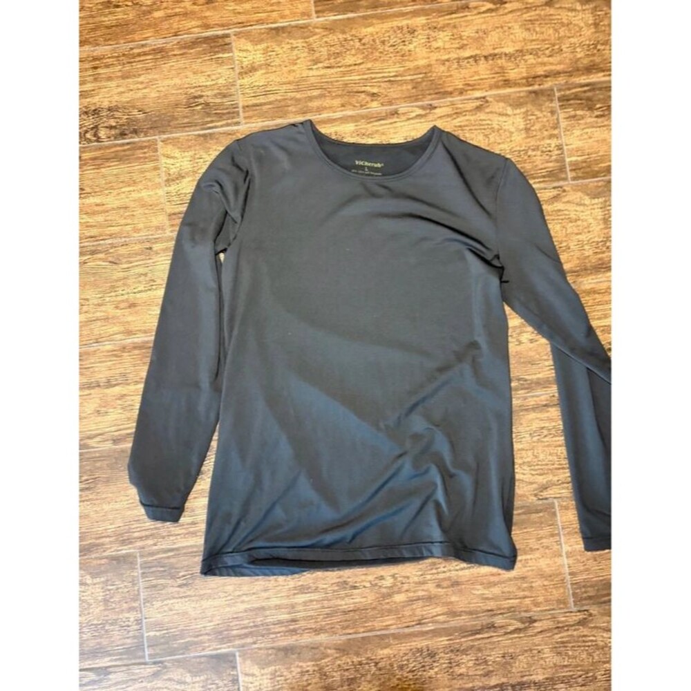 Vicherub Black Fleece-Lined Thermal Long Sleeve Top - L